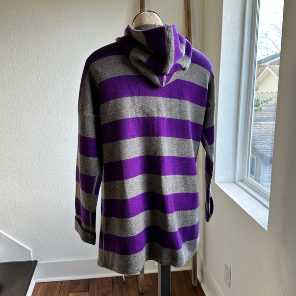 Bela NYC Wool/Cashmere Blend Purple/Grey striped single button cardigan sz: S - Picture 8 of 8